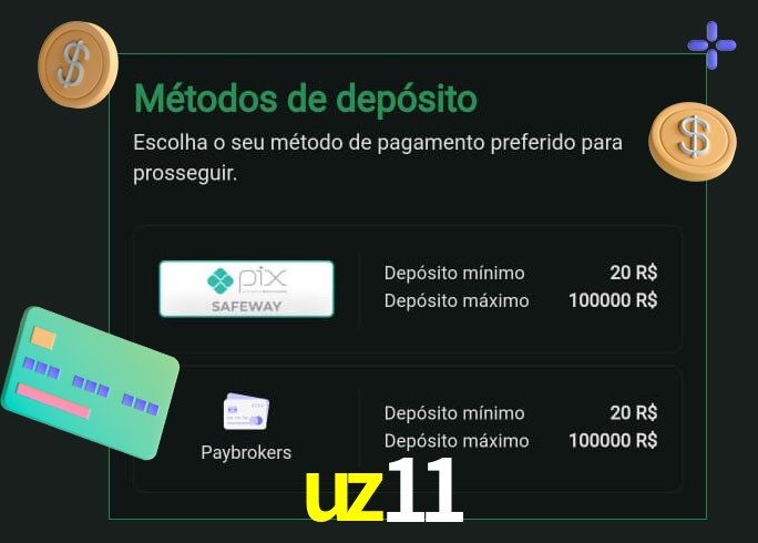 O cassino uz11 oferece uma grande variedade de métodos de pagamento